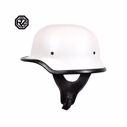 Motorcycle DOT German Style Half Helmet + Goggles for H-arley Biker Pilot - M, 1