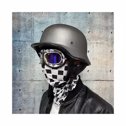 Motorcycle DOT German Style Half Helmet + Goggles for H-arley Biker Pilot - xL, 21