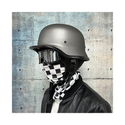 Motorcycle DOT German Style Half Helmet + Goggles for H-arley Biker Pilot - xL, 14