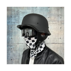 Motorcycle DOT German Style Half Helmet + Goggles for H-arley Biker Pilot - M, 10