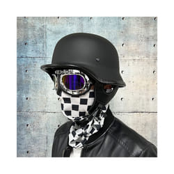Motorcycle DOT German Style Half Helmet + Goggles for H-arley Biker Pilot - xL, 17