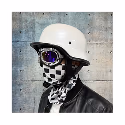 Motorcycle DOT German Style Half Helmet + Goggles for H-arley Biker Pilot - xL, 19