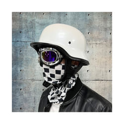 Motorcycle DOT German Style Half Helmet + Goggles for H-arley Biker Pilot - L, 19