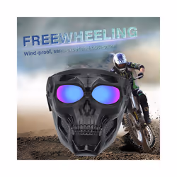 NEW Motocross Skulls Goggles Skull Mask Off-road Eyeglasses Helmet Accessories - Black imitation red