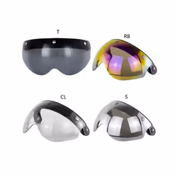 Open Face Helmet Visor Motorcycle Helmet Bubble Visor Lens Bubble Shield - TEA