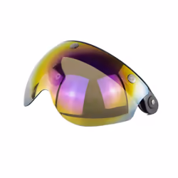 Open Face Helmet Visor Motorcycle Helmet Bubble Visor Lens Bubble Shield - rainbow