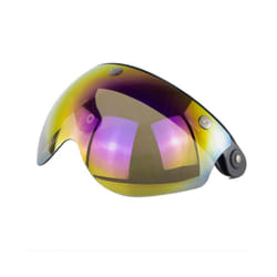 Open Face Helmet Visor Motorcycle Helmet Bubble Visor Lens Bubble Shield - rainbow