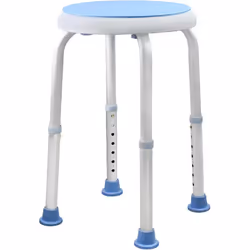 Shower Chair for Seniors Height Adjustable 37-53 cm Toilet Seat Raiser Non-Slip Feet Bath Seat 360 Rotatable
