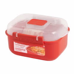 Sistema 525ml Small Rectangle, Dish, Red, Polypropylene (PP), 525 ml, Translucent, New Zealand