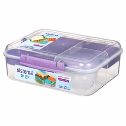TO GO Bento Lunch Box | 1.65 L | School Lunch Box With Compartments & Snack Pot | BPA-Free | 1 Count | Misty Purple