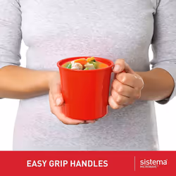 Sistema Microwave Medium Soup Mug | Microwave Food Containers | 656 ml | BPA-Free | Assorted Colours | 3 Count