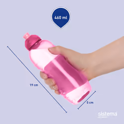 Squeeze Twist 'n' Sip Sports Water Bottles | 460 ml | Leakproof Kids Water Bottles | BPA-Free | Blue | 4 Count