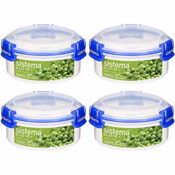 Sistema KLIP IT PLUS Round Food Storage Containers | 300 ml Leak-Proof, Stackable & Airtight Fridge/Freezer Containers with L ...