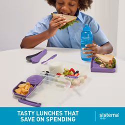 Sistema Bento Create To Go 6-Cup Food Storage Container Bento Box with Lid and Dividers 2 pack Minty Teal