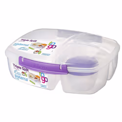 Sistema To Go Triple Split Lunch Box with Yoghurt Pot, 2L - Assorted Colors