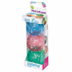 Sistema to Go Fruit Mini Infusers - Plastic, Multi-Colour, Pack of 3