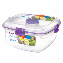 Sistema Salad Max to Go Coloured Clip 1.63L Clear 21357