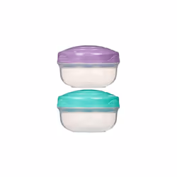 Sistema TO GO PortionPod Food Storage Containers, 210 ml, Small Snack Pots, BPA - Free, Assorted Colours, 2 Count