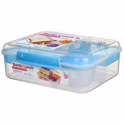 Sistema 1.65L Bento Lunch TO GO, Box, Rectangular, 1.65 L, Blue, Transparent, Plastic, Twist