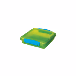 Sistema Lunch Sandwich Box, 450 ml-Assorted Colours with Contrasting Clips, Pack of 3, 1.55 x 15 x 12.4 cm