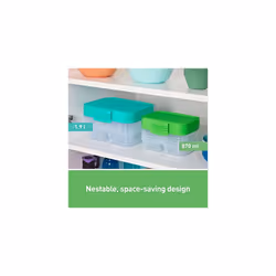 Sistema NEST IT Meal Prep Containers | 870 ml | Airtight Food Storage Containers with Compartments & Lids | BPA-Free | Green | 5 Count