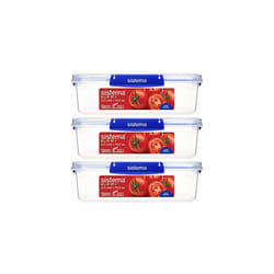 Sistema KLIP IT PLUS Food Storage Containers | 2.2 L | Leak-Proof, Stackable & Airtight Fridge/Freezer Food Boxes with Lids | BPA-Free Plastic |