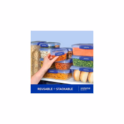 Sistema KLIP IT PLUS Food Storage Container | 5.5 L Square | Stackable & Airtight Fridge/Freezer Food Boxes with Lids | Recyclable with TerraCycle |