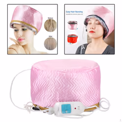 SPA Hair Thermal Treatment Heating Cap Dryers Care Steamer Hat - pink