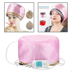 SPA Hair Thermal Treatment Heating Cap Dryers Care Steamer Hat - pink