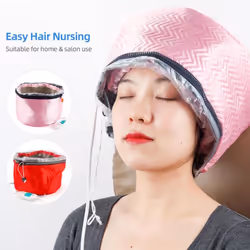 SPA Hair Thermal Treatment Heating Cap Dryers Care Steamer Hat - pink