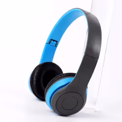 P47 Wireless Game Headset Bluetooth-Compatible 5.0 for Smartphone (Black) - Blue