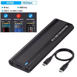 Hard Drive Case 10Gbps Tool Free for 2230/2242/2260/2280 M.2 SSD (NVME With CC)