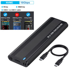 Hard Drive Case 10Gbps Tool Free for 2230/2242/2260/2280 M.2 SSD (NVME With CC)