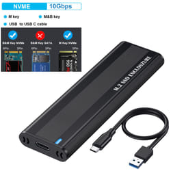 Hard Drive Case 10Gbps Tool Free for 2230/2242/2260/2280 M.2 SSD (NVME With AC)