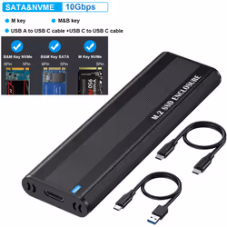 Hard Drive Case 10Gbps Tool Free for 2230/2242/2260/2280 SSD (NVME With CC+AC)