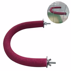 Bird Wood Perch Stand Toys, U-Shaped Curved Corner Pet Stand Rack-Red19X2X17Cm