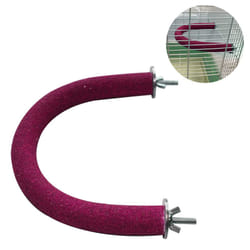 Bird Wood Perch Stand Toys, U-Shaped Curved Corner Pet Stand Rack-Red19X2X17Cm