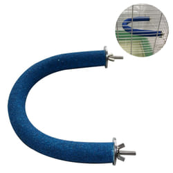 Bird Wood Perch Stand Toys, U-Shaped Curved Corner Pet Stand Rack-Blue26X2.5X23Cm
