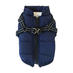 Cyan Dog Jacket Winter Vest Jackets Dog Coat Dog Sweater Pet Ski Suit Sleeveless Cotton Padded Vest With Chest Strap