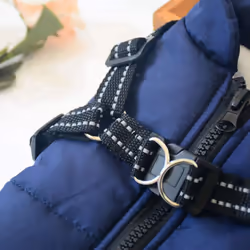 Cyan Dog Jacket Winter Vest Jackets Dog Coat Dog Sweater Pet Ski Suit Sleeveless Cotton Padded Vest With Chest Strap