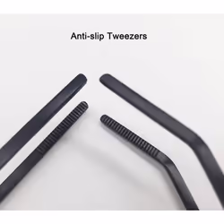 Aquarium Tweezers Stainless Steel Straight And Curved Tweezers Set For Fish Tank Aquatic Plants Long Handle Reptile Feeding Tongs10.5 Inch Black