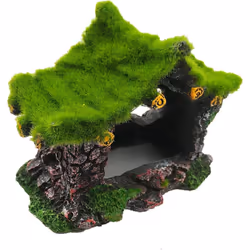 Resin Hollow Hideout House Aquarium Decoration House Betta Fish Log Driftwood Props Cave Ornament