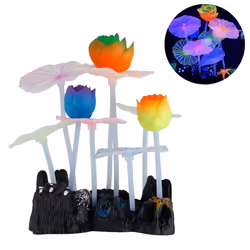 Fish Tank Decoration|3 Lotus 6 Transparent Lotus Leaves - Fish Tank Landscaping Decorations