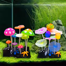 Fish Tank Decoration|3 Lotus 6 Transparent Lotus Leaves - Fish Tank Landscaping Decorations