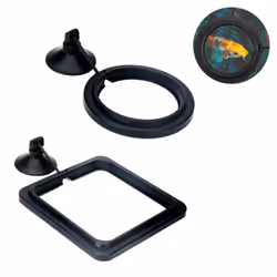 2 Pcs Fish Feeding Ring, Fish Safe Floating Food Feeder Circle ,Black