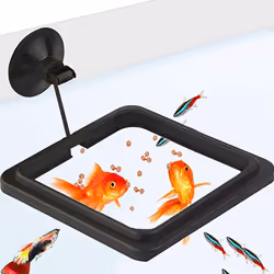 2 Pcs Fish Feeding Ring, Fish Safe Floating Food Feeder Circle ,Black