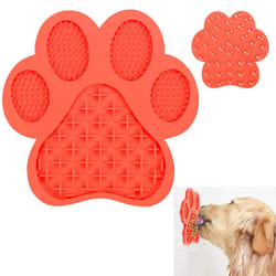 Lick Mat For Dogs & Cats,Slow Treater Mat With Suction Cups For Pet-Red