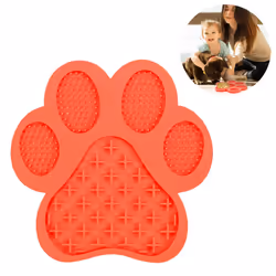 Lick Mat For Dogs & Cats,Slow Treater Mat With Suction Cups For Pet-Red