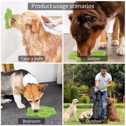 Lick Mat For Dogs & Cats,Slow Treater Mat With Suction Cups For Pet-Green
