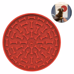 Dog Slow Dispensing Treater Mat Dog Lick Pad Peanut Butter Lick Mat-Red
